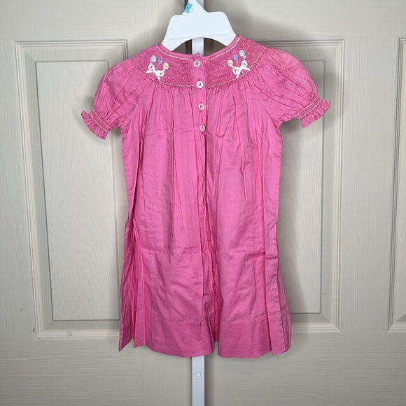 Strasburg hand smocked Little girls pink birthday dress - Picture 5 of 7
